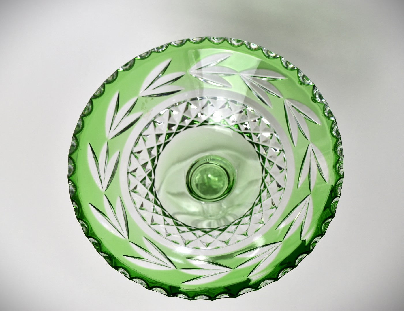 Crystal Green Candy Dish