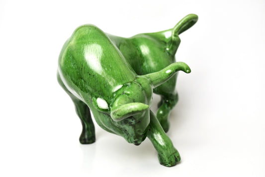 Green Porcelain Bull