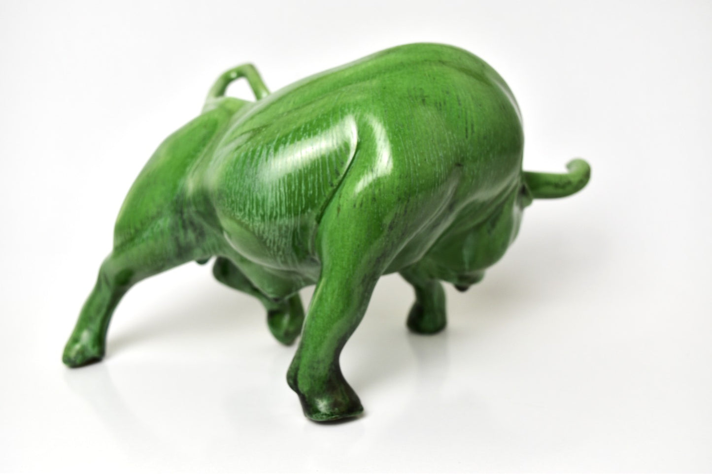 Green Porcelain Bull