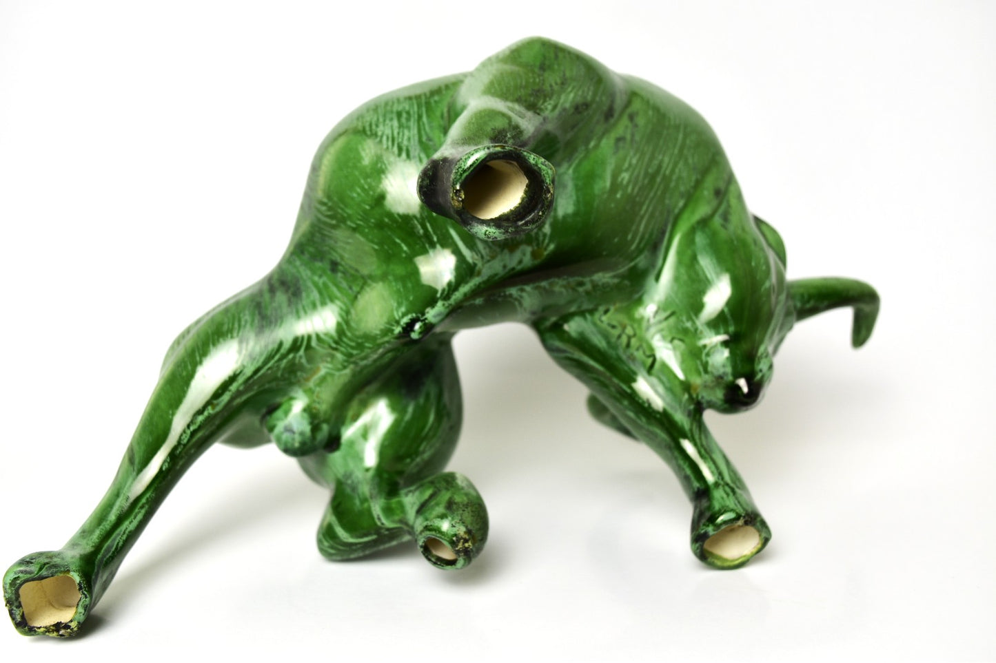Green Porcelain Bull