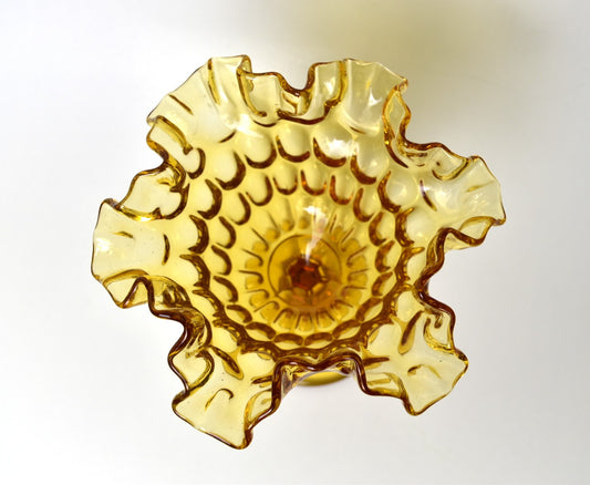 Amber Glass Candy Dish