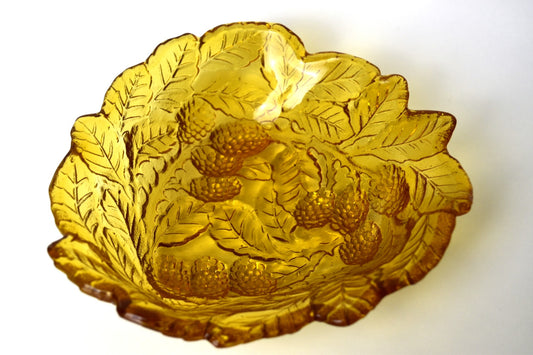 Amber Glass Candy Dish