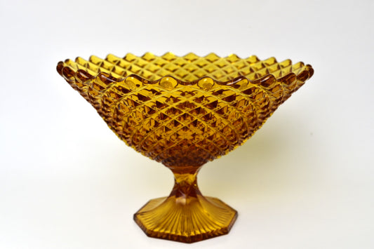Amber Glass Candy Dish