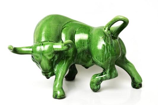 Green Porcelain Bull
