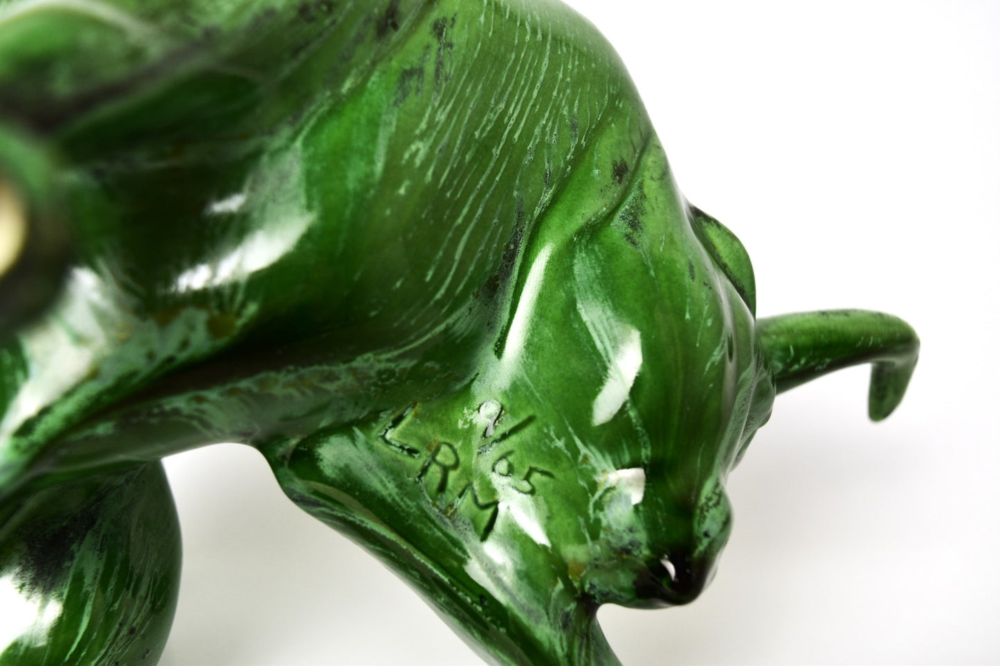 Green Porcelain Bull
