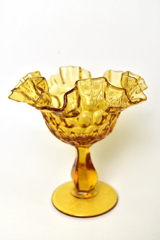 Amber Glass Candy Dish
