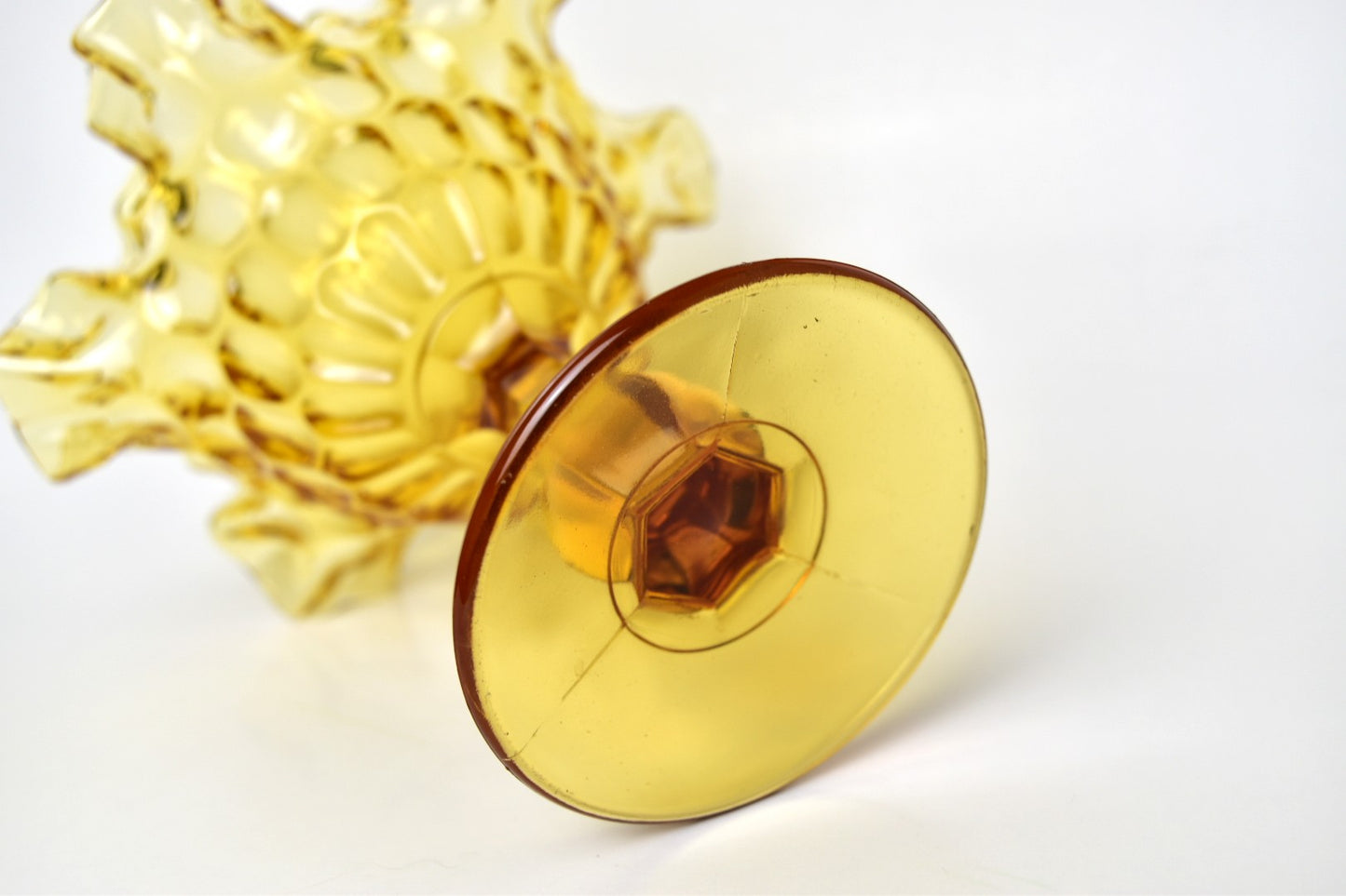 Amber Glass Candy Dish