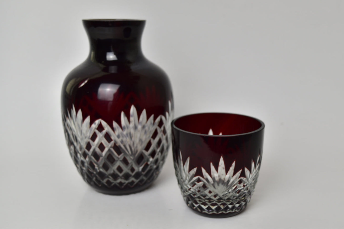 Bohemian Crimson Pitcher and Cup